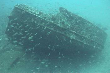 Stern of the Keshena is very recognizable.  Dive Hatteras photo.