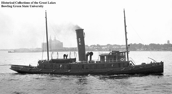 Tug Kiron built Oct, 1919, is a sistership of the Keshena.  Photo from Bowling Green State UIniversity, Center for Archival Collecitions
