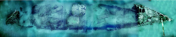 Photo Mosaic of the Keshena Wreck site produced by NOAA